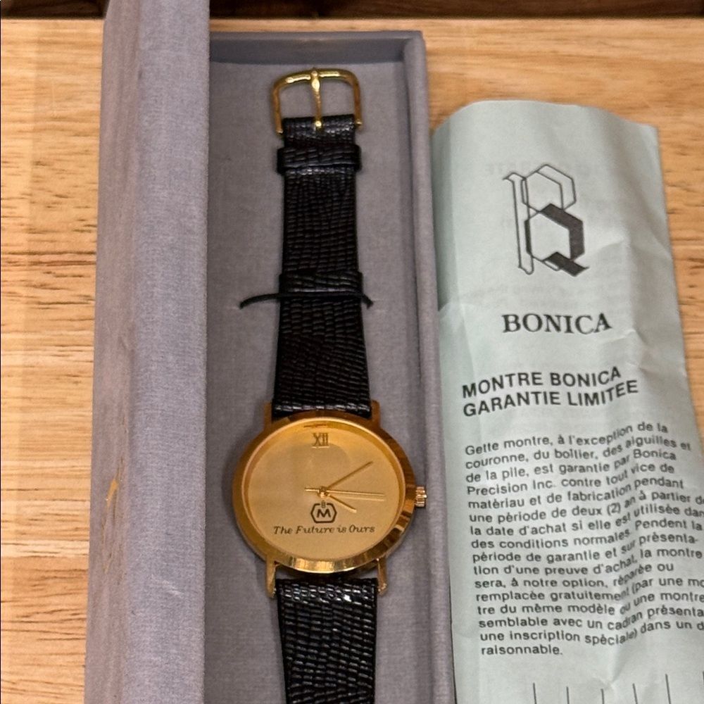 Bionica Promotional Molson Gold Dial Men's Watch with Black Strap